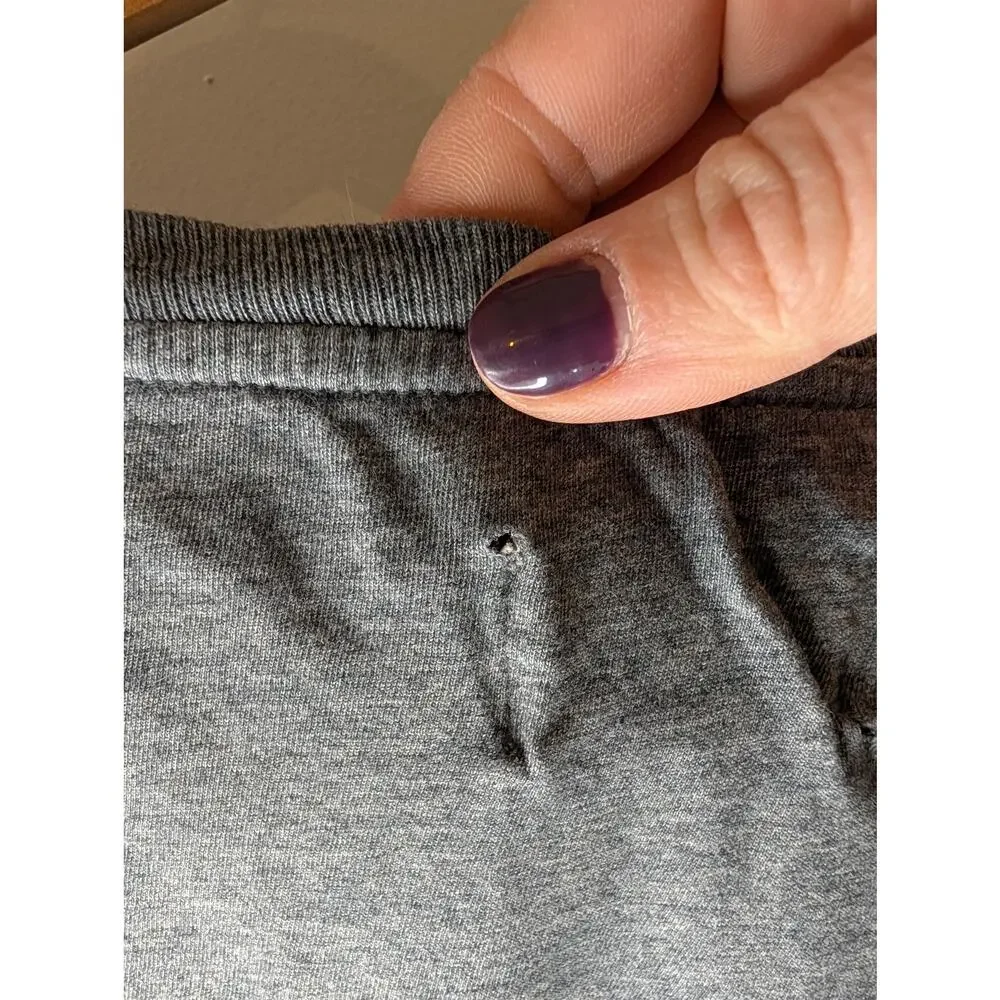 Pact Organic Cotton Heather Gray Long Sleeve Crew Neck Top Sustainable M - Picture 6 of 9